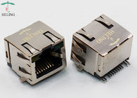 R / A 50U" Gold Plating Contact Terminal RJ45 SMT Connector Single Port Shielded